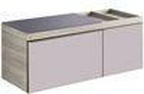 Тумба 1184хh543х504мм,  полка справа, 2 выдв. ящика, 1 вн. ящ, со стек.столеш., д/уст.с рак.арт.123655;123555, (цв. свет дуб, стек.фронт пан беж) ZZ Geberit Citterio 500.564.JI.1