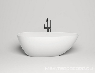 Ванна 1600х770хh540мм,отдельност, литой камень Sapirit, мат цв.белый,нажимн.слив камень в цв.ванны,(для сифона необходимо углублен.в пол),  ZZ Salini Paola In 101611M