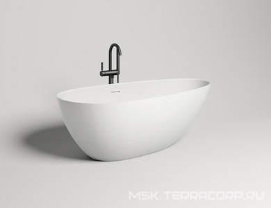 Ванна 1600х770хh540мм,отдельност, литой камень Sapirit, мат цв.белый,нажимн.слив камень в цв.ванны,(для сифона необходимо углублен.в пол),  ZZ Salini Paola In 101611M