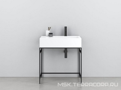 Раковина прямоуг. 76х50хh16,5см, Правая (чаша справа), с 1 отв.д/смес, без перелива и пробки слива, (цв.Gloss White),  ZZ Ceramica Cielo Modulo NALAMDX Gloss White