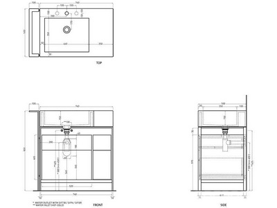 Раковина прямоуг. 76х50хh16,5см, Правая (чаша справа), с 1 отв.д/смес, без перелива и пробки слива, (цв.Gloss White),  ZZ Ceramica Cielo Modulo NALAMDX Gloss White