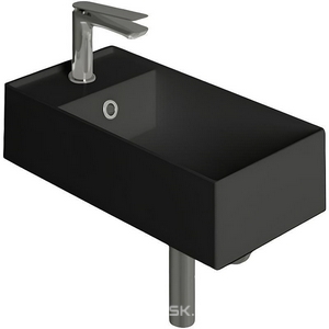 Раковина подвесная 50х27хh13см, с 1 отв.д/смесителя СПРАВА, с переливом, (цв.NERO MATT),  ZZ Simas Agile AG50 NERO MATT