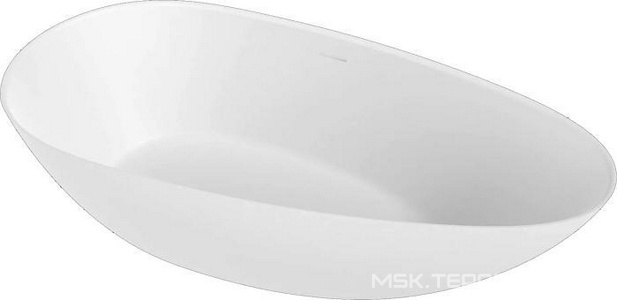 Ванна 1600х770хh570мм, отдельностоящая, литой камень Solix, матовая, нажимн.слив.цв.белый, ОТВЕРСТ.Д/ВЫПУСКА СИФОНА В СТЕНУ,  ZZ Salini Paola 101511SM / белый/ сверление отвертия в борту ванны +5тр к PL