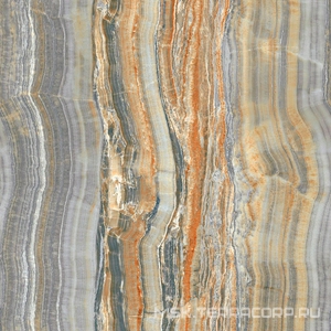 Керамогранит для пола и стены Ariostea Ultra Onici Grey Onyx Vein Cut Lev Silk 6 мм 75x75 UO6SK75557