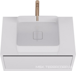 Тумба подвесная "INSIGHT"-80, 1выдвижн.ящик, стеклянная столешница в компл.,БЕЗ накладной раковины арт.641945, цв.белый KL Dreja Insight 99.9200