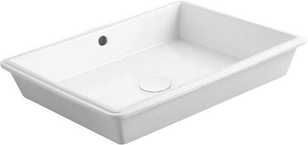 Раковина 55х35cм, встраиваемая в столешницу снизу, без отв. д/смес., с переливом, крепёж в компл., (цв. белый), Simas ZZ Simas Универсал S60