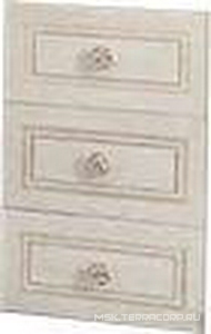 Шкаф дополн. для тумбы под раковину, 25,2х47см, 3 выдв. ящика, с внутр. ткан. обивкой, ручки цв. хром,  ZZ Labor Legno Hermitage HE 0/9СС ARGV