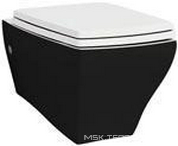 Унитаз подвесной 54х36см, БЕЗ сиденья, крепёж в компл., (цв. чёрный снаружи, цв.белый внутри),  ZZ ArtСeram Jazz JZV001 01; 50