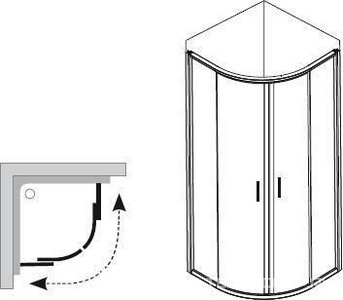 Душевая шторка  80*80, стекло - прозрачное, профиль хром, без поддона AntiCalc ZZ Ravak BLCP4 3B240C00Z1