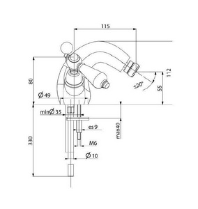 Смеситель для биде, с д/к, (цв. бронза),  ZZ Fima Carlo Frattini Herend F5432BR