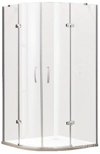 Дверь д/д двустворч.,распашная, откр.наружу 1/4 круга, R500мм,1000х1000хh1900мм,ст.прозр.6мм Anti-Plague,проф.цв. гланц.хром),  ZZ Huppe Huppe Aura elegance 400802 092 322