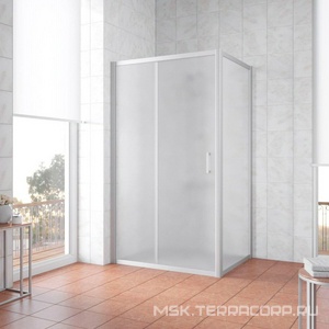 Душевое ограждение Z2P+ZPV, 160x90x1900 мм, профиль мат. хром, стекло сатин QuickNano , БЕЗ поддона ZZ Vegas Glass ZP+ZPV Z2P+ZPV 160*90 07 10 / QuickNano