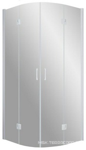 Душевое ограждение , 100*100*1900, профиль белый,  стекло прозрачное, БЕЗ поддона ZZ Vegas Glass AFS AFS 0100 01 01