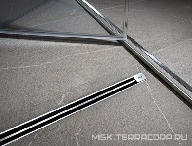 Душевой лоток, корпус укорачиваемый L-300-1200мм, h 95–165мм, готовый комплект, (матовая дизайн-вставка нерж сталь, сифон, ножки),  ZZ Viega Advantix Vario 704353