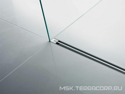 Душевой лоток, корпус укорачиваемый L-300-1200мм, h 95–165мм, готовый комплект, (матовая дизайн-вставка нерж сталь, сифон, ножки),  ZZ Viega Advantix Vario 704353