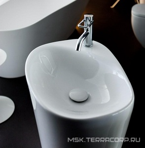 Раковина напольная с присоединением к стене, 525х435хh900мм, 1 отв. д/смес. слева, с покрытием LCC,  ZZ Laufen Palomba 8.1180.4.400.104.1