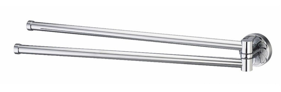 Держатель для полотенец, двойной, крепеж в комплекте, хром ZZ Wasserkraft isen K-4031