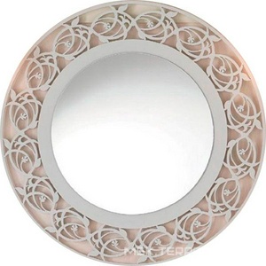 Зеркало 99х99см, круглое в раме, (цв.Foglia Argento),  Intagliana ZZ Cezares Rotonda ROTONDA INTAGLIATA.04 / Foglia Argento