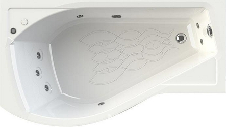 Акриловая ванна Radomir Wachter Миранда L с гидромассажем и экраном, форсунки хром| 168x95x48