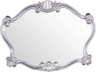 Зеркало в резной раме 90хh71см, (деревянная основа с нанесением деревянной пасты (пульпы), цв.глянцевое серебро), крепёж в компл., Tiffany ZZ