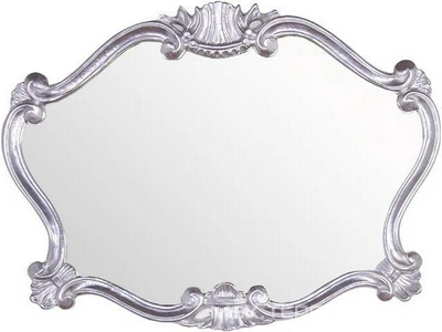 Зеркало в резной раме 90хh71см, (деревянная основа с нанесением деревянной пасты (пульпы), цв.глянцевое серебро), крепёж в компл., Tiffany ZZ TW Collection Универсальная TW02031 arg/brillante