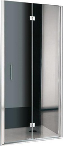 Дверь в нишу 87-90хh195см, вход 75см, складная вовнутрь и наружу, "Левая", (профиль цв.хром, стекло 6мм прозрачное),  ZZ Samo Polaris B9547 ULU TR SX