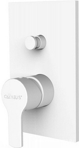 Смеситель для душа, встраиваемый в стену, с переключателем, (цв.белый матовый),  ZZ Cezares Ovest OVEST-VDIM-BIO