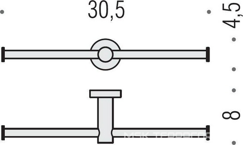 Держатель для т/б, открытый, двойной, (цв.хром)  ZZ Colombo Plus W4990