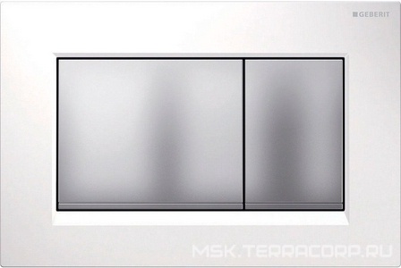 Клавиша двойного смыва (пластик рамка белый, полоса хром матовый, клавиши белый),  ZZ Geberit Sigma 30 115.883.KL.1