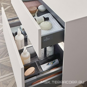 Тумба 1000хh548х500мм, для раковины арт.4A338Gхх, (2 выдвижн.отд,, 1 пакет с аксесс),(фасад и корпуc цв.VG Truffle Grey),  KL Villeroy & Boch Collaro C02000VG