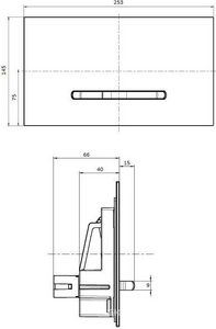 Клавиша двойного смыва (высококачественный пластик цв.белый, клавиши пластик цв.хром),  E300 ZZ Villeroy & Boch ViConnect 92216168