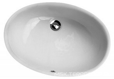 Раковина встраиваемая в столешницу снизу, 42х52хh17см, без отв./д смес., (креп.скобы в компл.),  ZZ Ceramica Cielo Enjoy EJLASPO Gloss White
