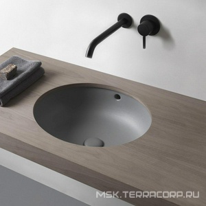 Раковина встраиваемая в столешницу снизу, 42х52хh17см, без отв./д смес., (креп.скобы в компл.),  ZZ Ceramica Cielo Enjoy EJLASPO Gloss White