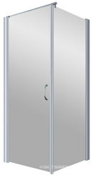 Душевое ограждение EP-Fis, 900x900x1900 мм, левая, профиль хром мат. стекло- дверь прозрачная, боковая стенка "шиннила", БЕЗ поддона ZZ