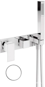 Смеситель для ванны, встраиваемый в стену, лейка, шланг в компл., (цв.белый матовый),  ZZ Cezares Porta PORTA-VDM2-BIO