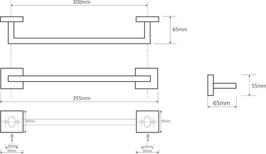 Полотенцедержатель 355мм, (цв. хром),  ZZ Bemeta Beta 132204012
