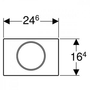 Клавиша одинарного смыва, смыв/стоп, (панель и клавиша цв.белый матовый лак, кольцо полированное, нерж.сталь), Sigma10 ZZ Geberit Sigma 10 115.758.JT.5