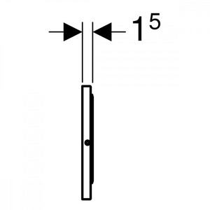 Клавиша одинарного смыва, смыв/стоп, (панель и клавиша цв.белый матовый лак, кольцо полированное, нерж.сталь), Sigma10 ZZ Geberit Sigma 10 115.758.JT.5