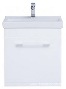 Тумба подвесная ""-60 см, 1 ящик, БЕЗ раковины, крепеж в комплекте, цв.белый ZZ SanStar Мира 99.1-1.5.1.1