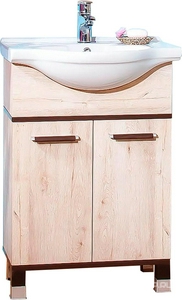 Тумба напольная ""-60 см, БЕЗ раковины, цвет дуб кантри/венге ZZ Бриклаер Карибы УТ-00004118