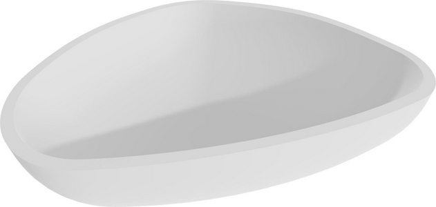 Раковина накладная,овальн.564х395хh165мм, без отв.д/смесит., без перелива, (литой камень S-Stone, матовая цв.белый),  06 ZZ Salini Gloria 1102206M