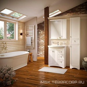 Тумба напольная ""-70 см, БЕЗ раковины, цвет белый ZZ Runo Мерида 00-00000824