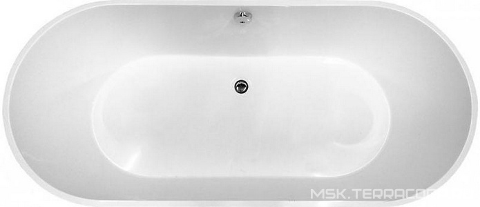 Ванна отдельностоящая из лит.мрамора "Майами", 1685х790мм, БЕЗ слива/перелива, цв.белый ZZ Эстет Царская ФР-00003615