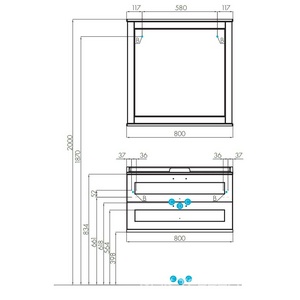 Зеркало  80 см, цвет дуб белый ZZ Aquaton Леон 1A186402LBPS0