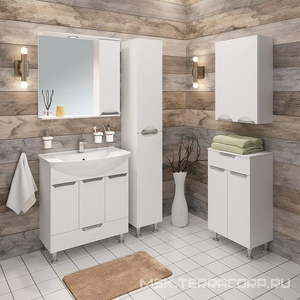 Тумба напольная Runo  75 (72.4x33x80 см), БЕЗ раковинины, цв.белый ZZ Runo Барселона т.Барселона 75 / к.т. 308267