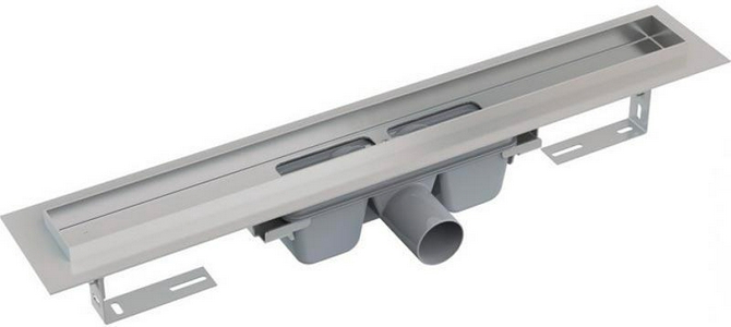 Универсальный водоотводящий желоб 750 мм, для решетки под плитку арт.Floor-750 ZZ AlcaPlast Optima APZ6S-750