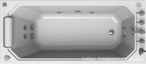 Акриловая ванна Radomir Уэльс Спортивный Chrome 170x75 с пультом| 170x75x45