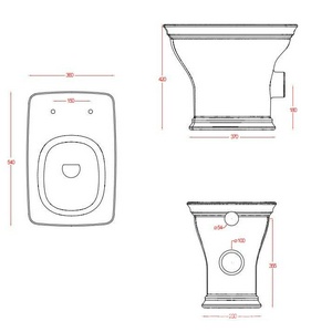 Унитаз напольный, пристенный 36х54см, без сиденья и бачка, горизонт.слив, крепёж в компл., (цв. белый), Civitas ZZ ArtСeram civitas CIV003 01; 00