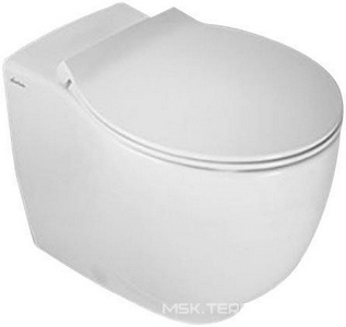 Унитаз напольный пристенный 37х55,5cм, безободковый, для установки со скрытым в стене бачком, без сиденья,  ZZ Hatria Le Fiabe Y1E701