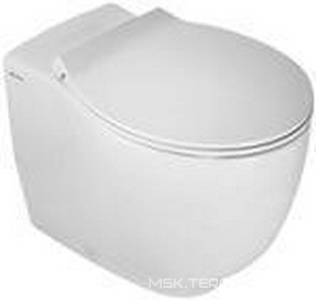 Унитаз напольный пристенный 37х55,5cм, безободковый, для установки со скрытым в стене бачком, без сиденья,  ZZ Hatria Le Fiabe Y1E701